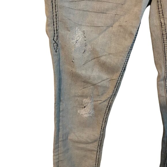Rock Revival Maple Skinny Women Size 25 Light Wash Distressed Ripped Pockets - Picture 12 of 16